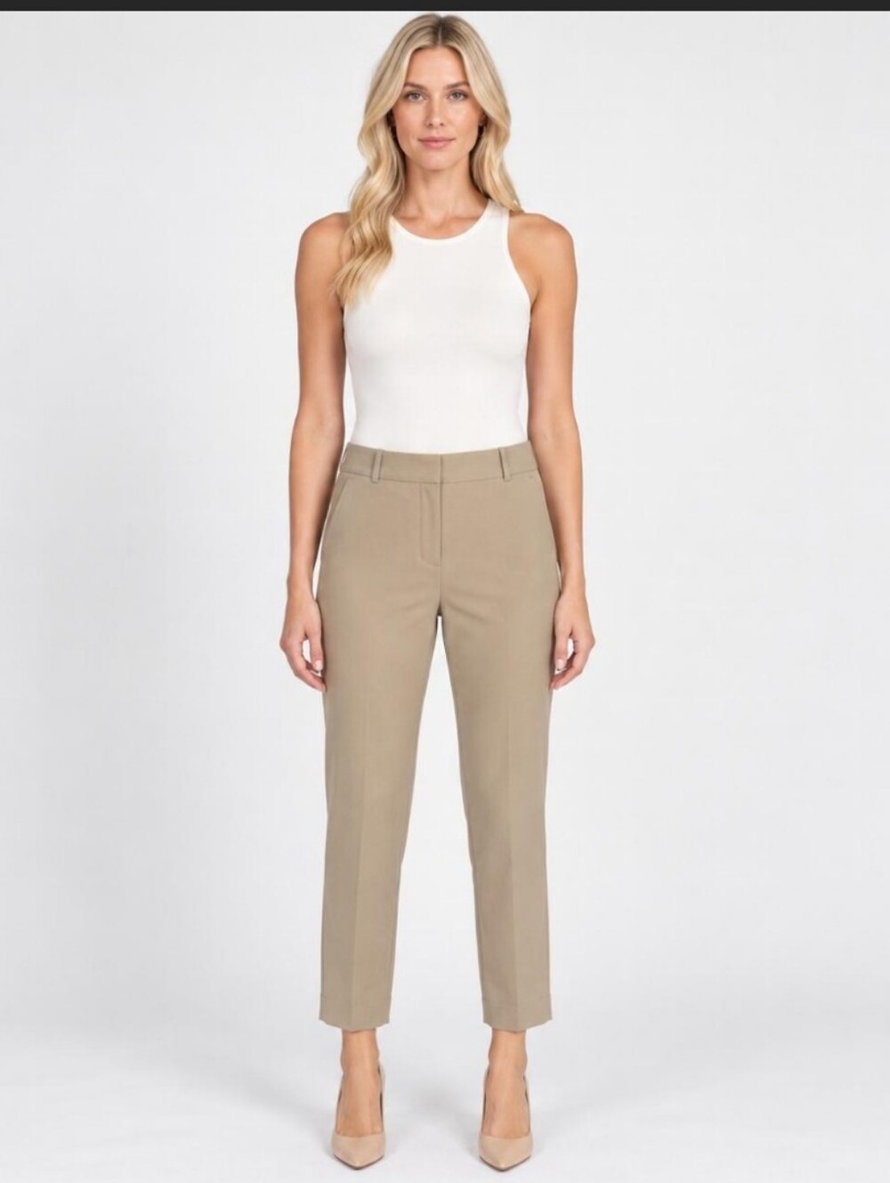 J.Crew 365 Cameron women's slim dress pants beige size 12 ankle length EUC